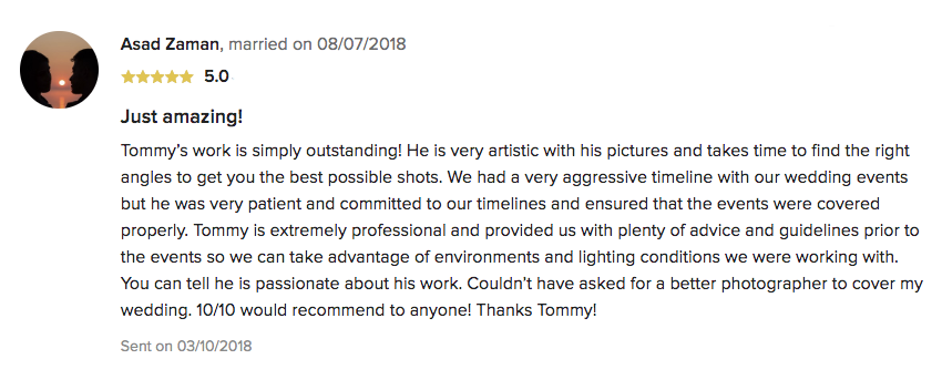 Tommy Ray Photography Testimonial